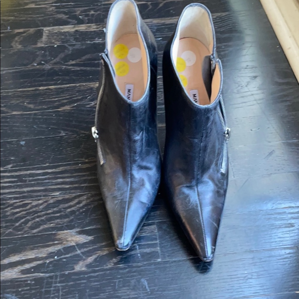 Black booties high-heeled has been worn 2 times
